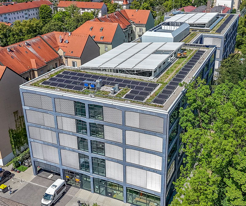 Blick auf das fertiggestellte GIZ Gründer- und Innovationszentrum München