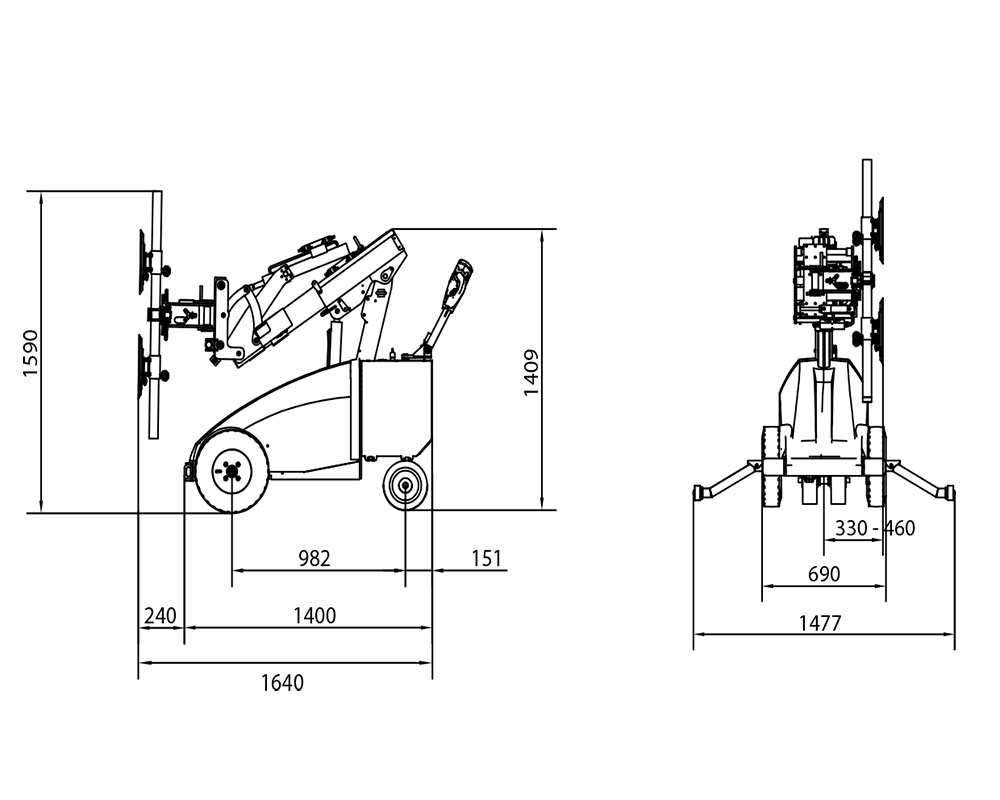 Glas-Montage-Gerät GMG 400 mit 460 kg Traglast | Glas-Montage-Gerät GMG 400 mit 460 kg Traglast