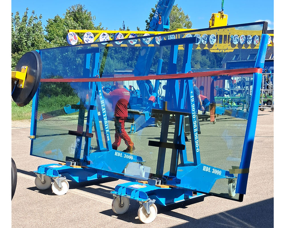 Glaswagen HDL 3000 für schwere und breite Elemente - bis 3000 kg Traglast | Glaswagen für schwere und breite Elemente - bis 3000 kg Traglast - HDL 3000