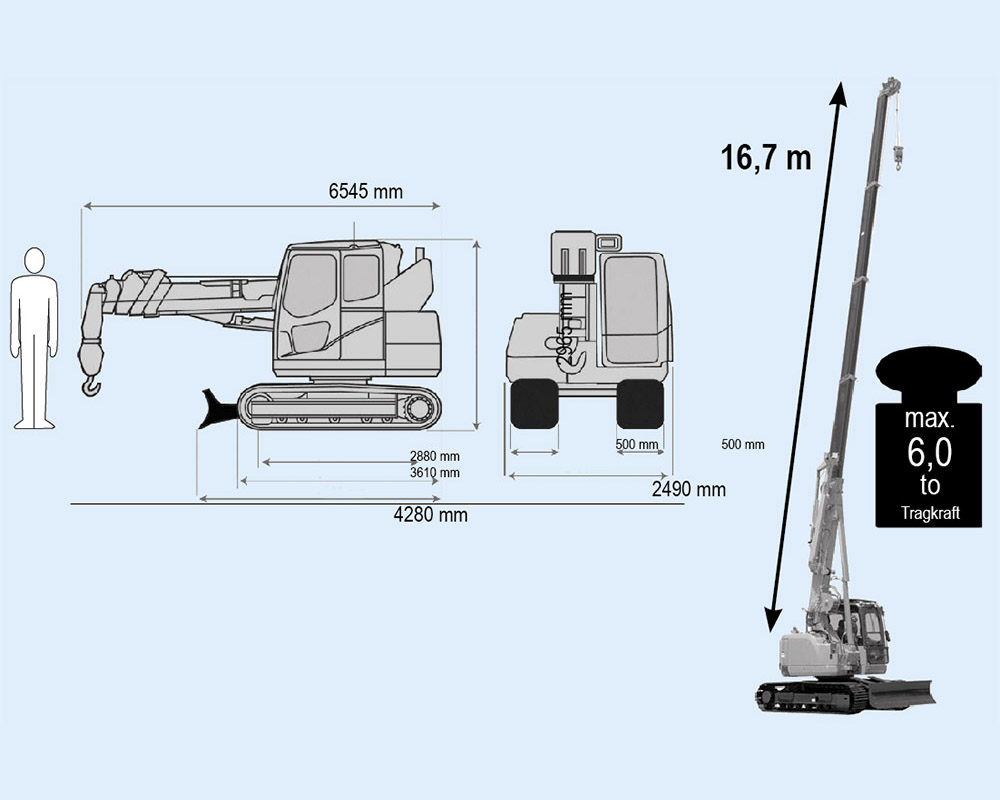 Minikran MRK 167.0 - 6,0 t Traglast | Minikran MRK 167.0 - 6,0 t Traglast