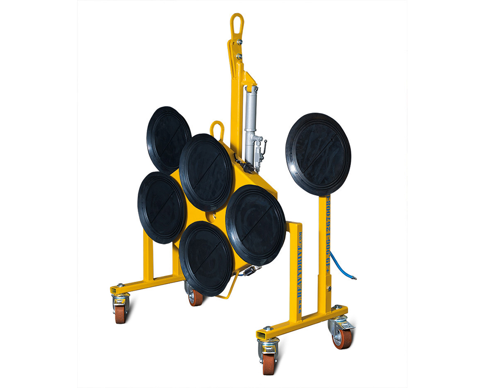 Komplettpaket zum sicheren Transport und Montage von quadratischen, leichten Scheiben bis 255 kg bis 7,9 m Höhe | Komplettpaket zum sicheren Transport und Montage von quadratischen, leichten Scheiben bis 255 kg bis 7,9 m Höhe