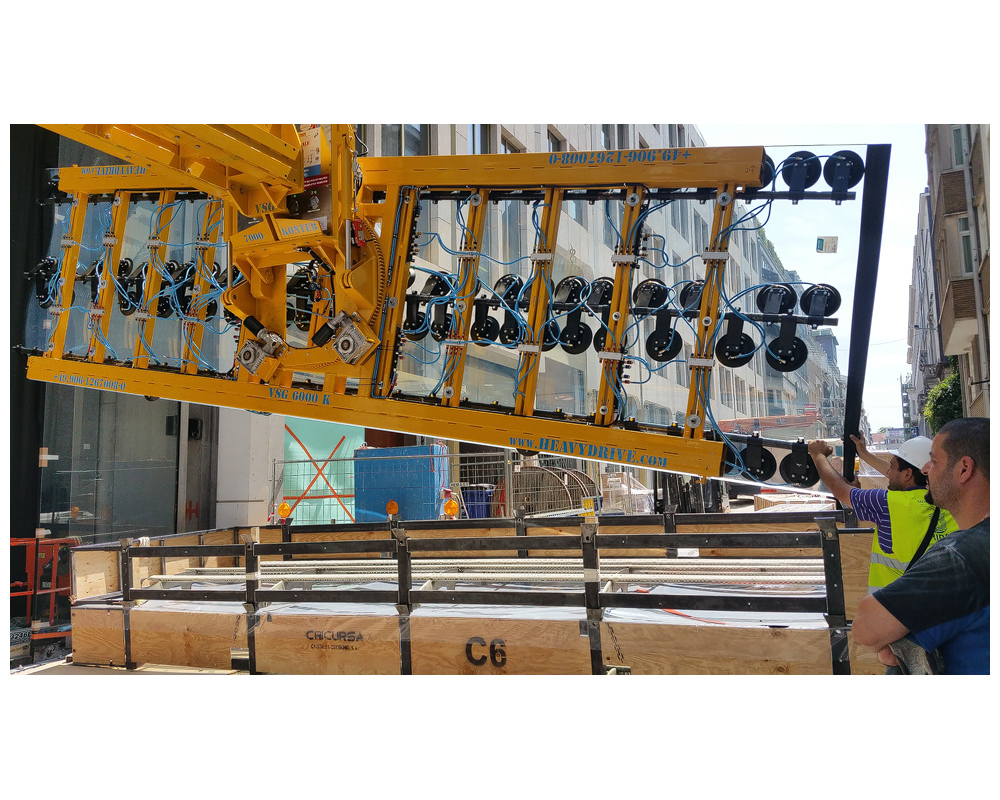 VSG 6000 KR Vakuum-Sauganlage schwere gebogene Scheiben, bis 6000 kg Traglast | Vakuum-Sauganlage schwere gebogene Scheiben, bis 6000 kg Traglast - VSG 6000 KR