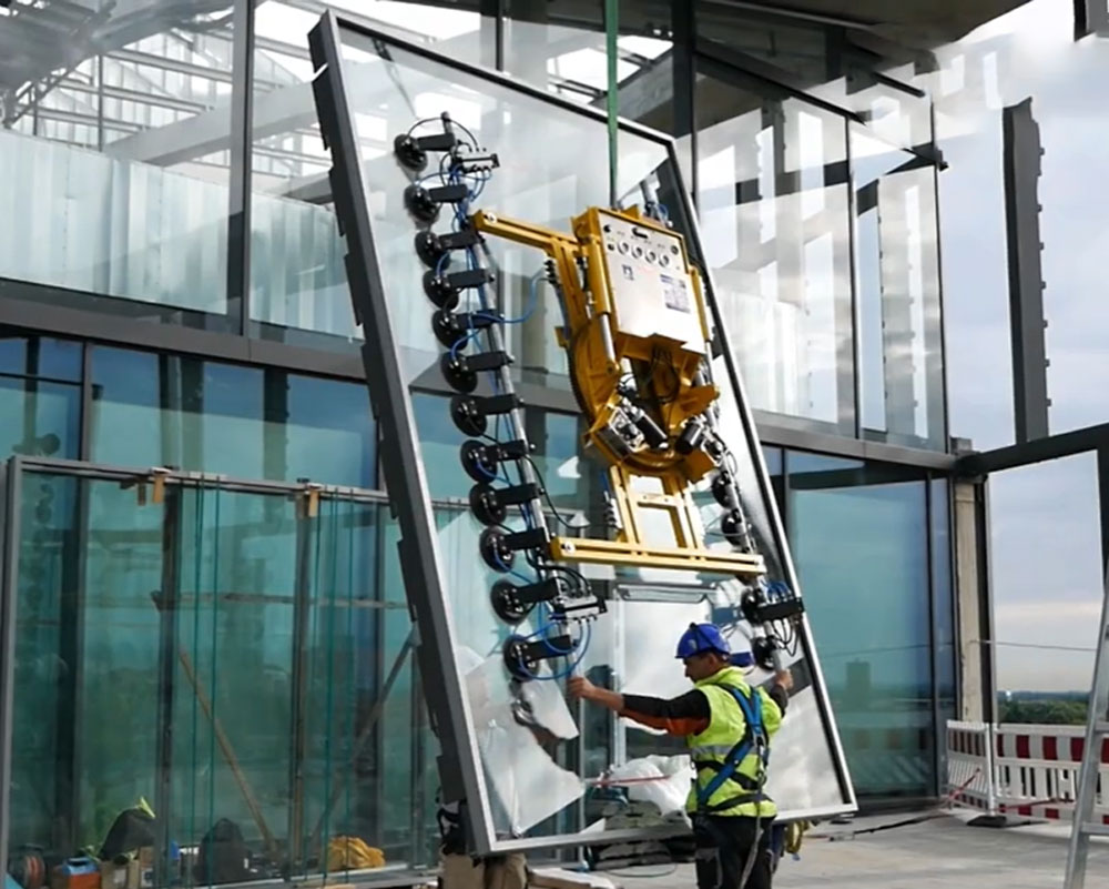 VSG 800 KR - Vakuum-Sauganlage für gebogene Scheiben, bis 800 kg Traglast | Vakuum-Sauganlage für gebogene Scheiben, bis 800 kg Traglast - VSG 800 KR